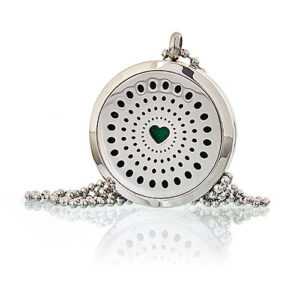 Colar difusor de aromaterapia – Coração de Diamantes – 30mm
