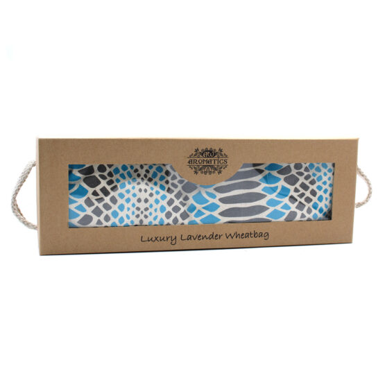 Saco de trigo de luxo lavanda em caixa de presente – reptil azul
