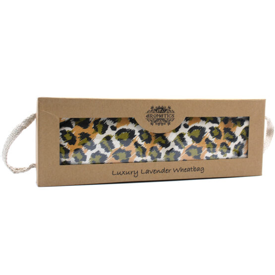 Saco de trigo lavanda de luxo em caixa de presente – Leopardo