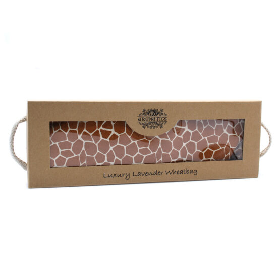 Saco de trigo lavanda de luxo em caixa de presente – girafa de Madagascar
