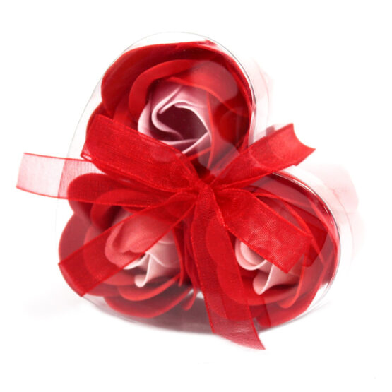 Conjunto 3 flores de sabão – Rosas Vermelhas