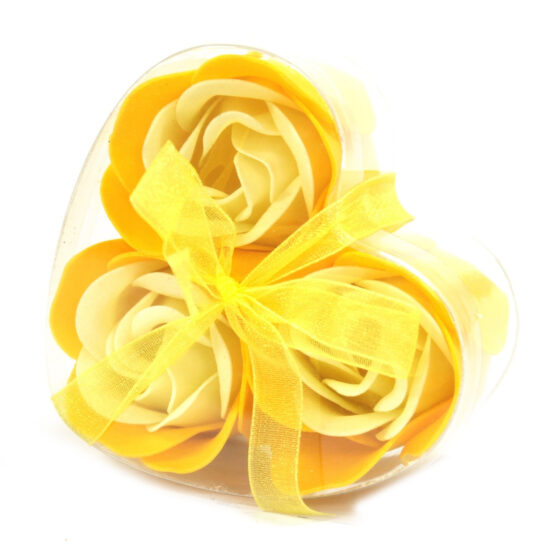 Conjunto 3 flores de sabão – Rosas Amarelas